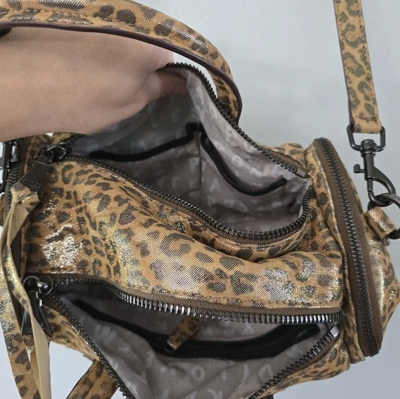 AIMEE KESTENBERG Leopard Cheetah Print Leathee CAR-GO SHOULDER SATCHEL BAG - Picture 5 of 14